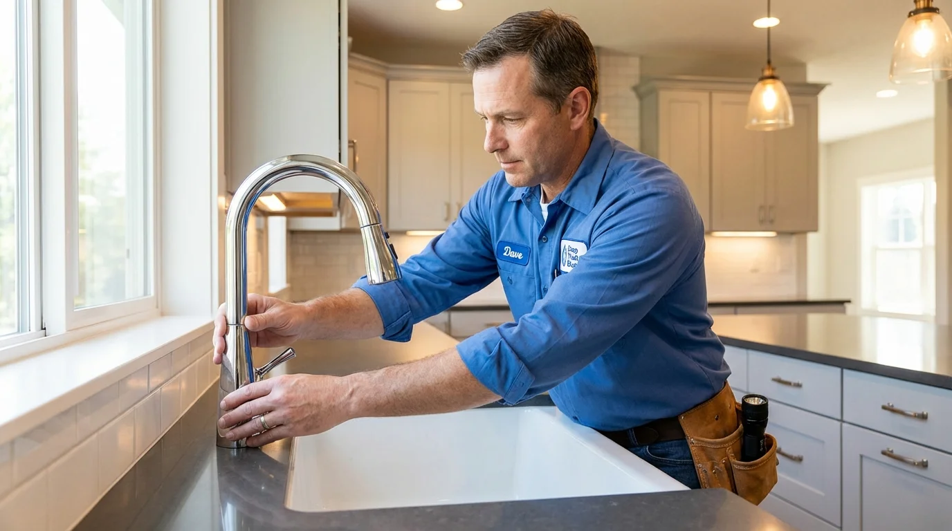 Kitchen faucet installation by Johns Plumbing LLC in Selah