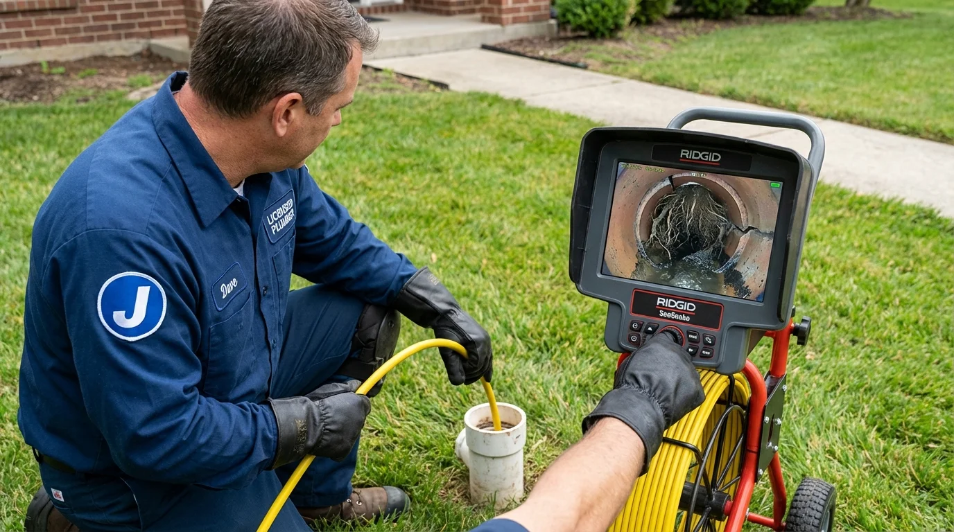 Sewer camera inspection being performed by Johns Plumbing LLC in Selah