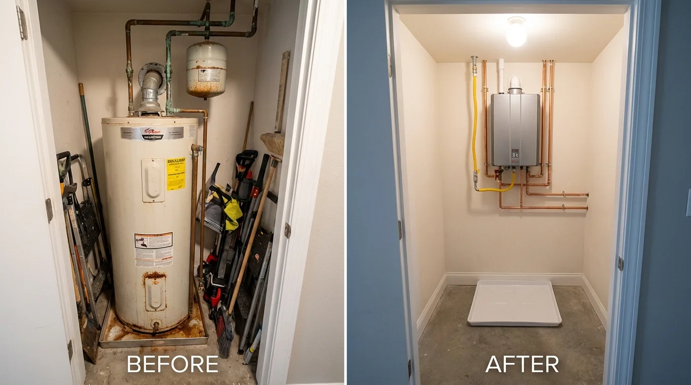 Tank water heater versus wall-mounted tankless unit comparison for Selah, WA homeowners